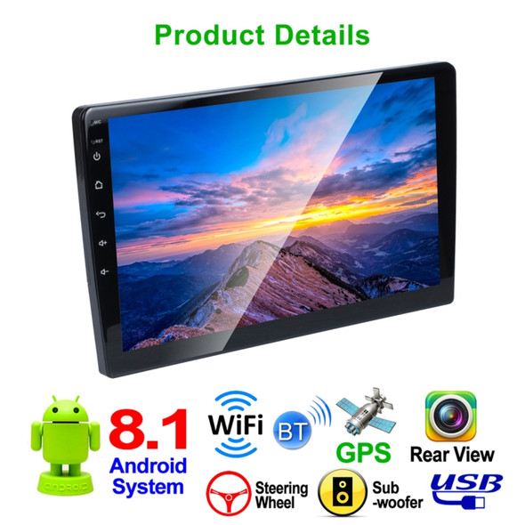 HD 10.1 inch Universal Car Android 8.1 Radio Receiver MP5 Player, Support FM & AM & Bluetooth & TF Card & GPS