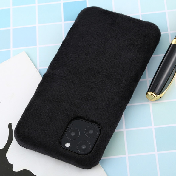 For iPhone 11 Pro Plush Protective Back Cover Case(Black)