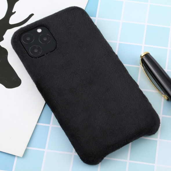 For iPhone 11 Pro Plush Protective Back Cover Case(Black)