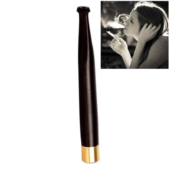 Ladies Twig Pull Rod Filter Can Wash Wood Sandalwood Long Cigarette Holder, Specifications:5 mm Fine Smoke(Ebony A102)