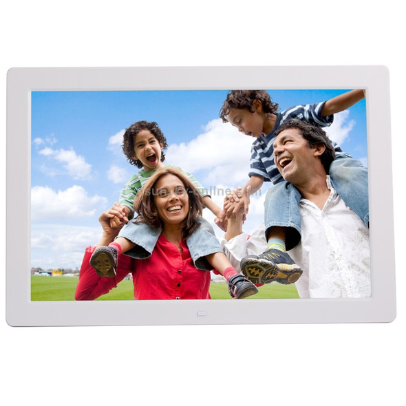 15 inch 1280 x 800 LED Digital Picture Frame with Holder & Remote Control Support SD / MMC / MP3 / MP4 / and USB(White)