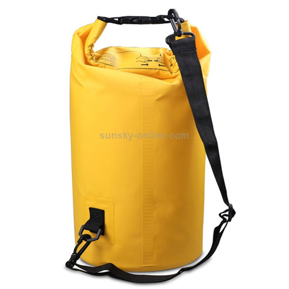 Outdoor Waterproof Double Shoulder Bag Dry Sack PVC Barrel Bag, Capacity: 30L (Yellow)