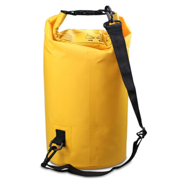 Outdoor Waterproof Double Shoulder Bag Dry Sack PVC Barrel Bag, Capacity: 30L (Yellow)