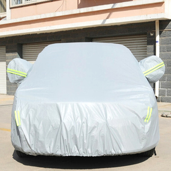 PEVA Anti-Dust Waterproof Sunproof Hatchback Car Cover with Warning Strips, Fits Cars up to 5.1m(199 inch) in Length