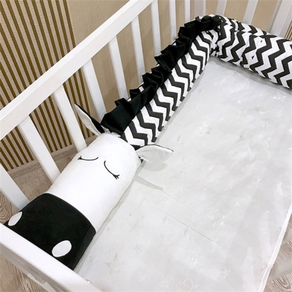 Zebra Child Safety Fence Cotton Bed by Anti Collision Pillow, Size:2m