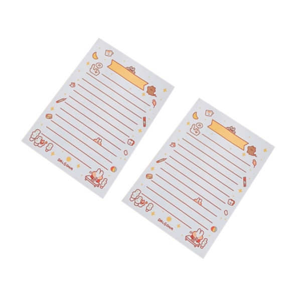 2 PCS Cute Cartoon Bread Bunny Note Book Hand Memo Material Notes Can Tear Memo Portable Notepad, Pages:80?(Simple Horizontal Line)