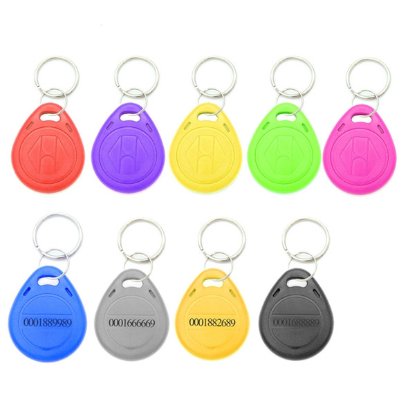 10 PCS 125KHz TK/EM4100 Proximity ID Card Chip Keychain Key Ring(Gray)