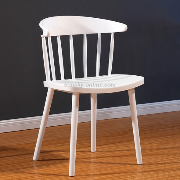 Nordic Modern Minimalist Plastic Dining Chair Creative Personality Casual Office Coffee Tea Shop Chair(White)