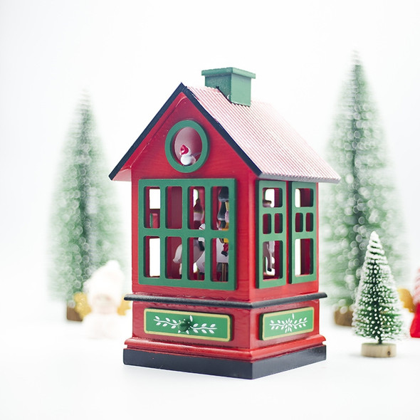 2 PCS Christmas Carousel Music Box Ornament(Red)