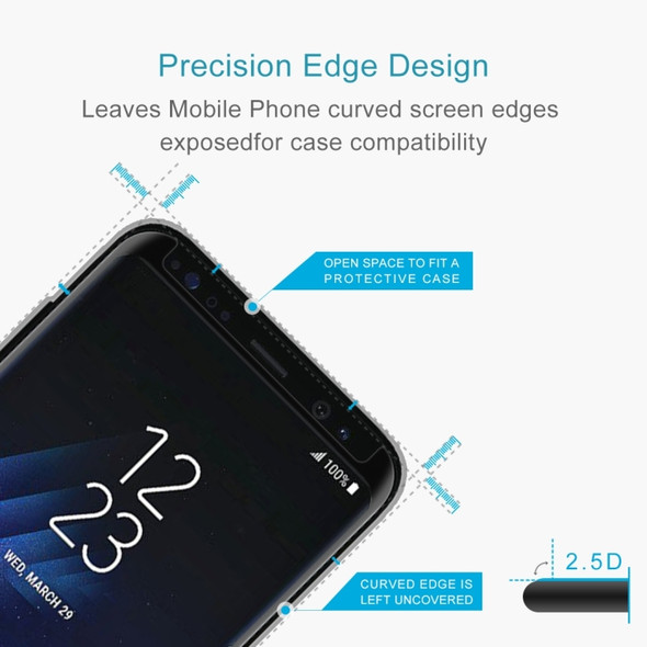 Full Glue Full Screen Curved Case Friendly Tempered Glass Film  For Galaxy S8 / G950(Black)