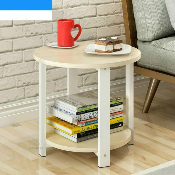 Small Size Home Wooden Coffee Table Simple Modern Living Room Sofa Bedroom Round Tea Table, Size:60*60*43cm(Maple cherry wood)
