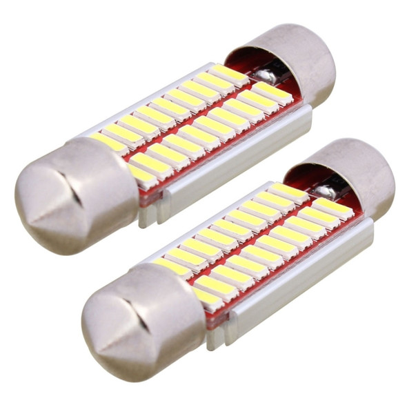 2 PCS Festoon 39mm 2W 200LM White Light 20 LED SMD 4014 Error Free License Plate Lights Car Light Bulb