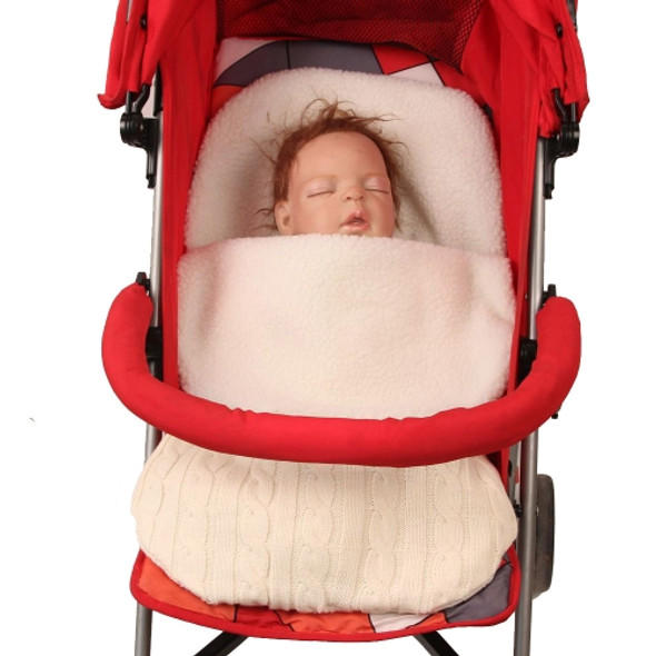 Thick Baby Swaddle Wrap Knit Envelope Sleeping Bag Newborn Infant Warm Bands Indoor Infant Stroller Sleeping Bag (White)