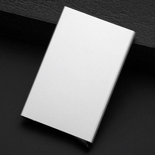 Antimagnetic Stainless Steel PU Business Card Holder Credit Card Case, Size: 9.5*6.5*0.8cm(White)