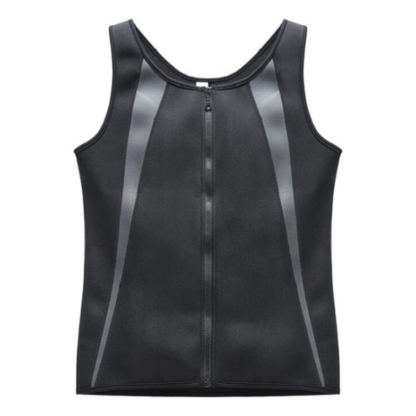 Men Zipper Vest Abdomen Corset Fitness Clothing, Size:S(Grey)