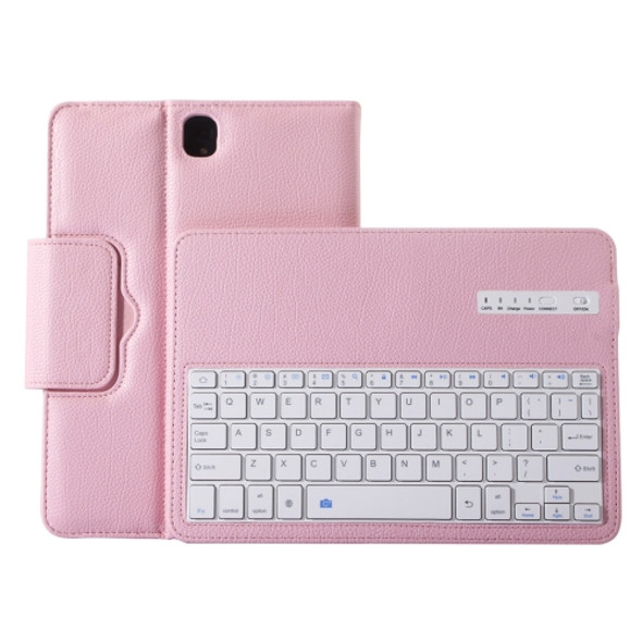 For Galaxy Tab S3 9.7 / T820 2 in 1 Detachable Bluetooth Keyboard Litchi Texture Leather Case with Holder(Pink)