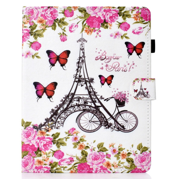 For iPad 2 / 3 / 4 Colored Drawing Stitching Horizontal Flip Leather Case, with Holder & Card Slots(Flower Tower)