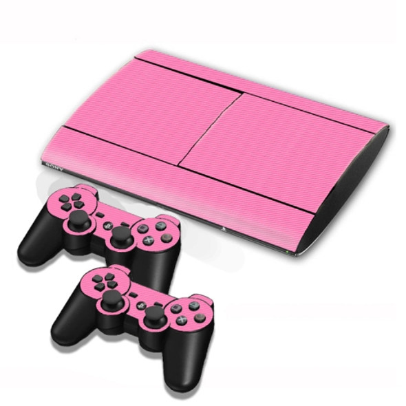 Carbon Fiber Texture Decal Stickers for PS3 Game Console(Pink)