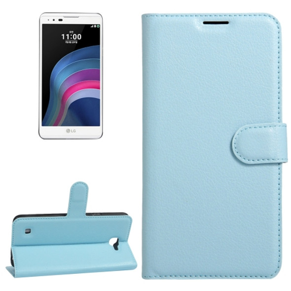 For LG X5 Litchi Texture Horizontal Flip Leather Case with Holder & Card Slots & Wallet(Blue)