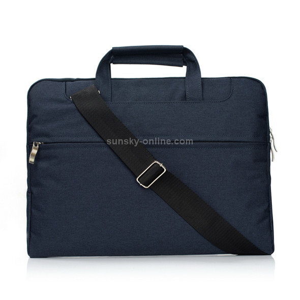 Portable One Shoulder Handheld Zipper Laptop Bag, For 15.4 inch and Below Macbook, Samsung, Lenovo, Sony, DELL Alienware, CHUWI, ASUS, HP (Dark Blue)