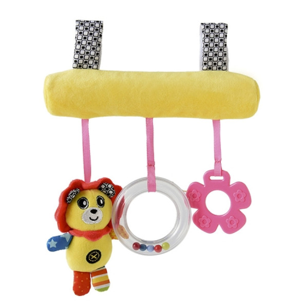 Baby Stroller Cartoon Animal Pendant Cradle Ornament Hanging Rattle( Yellow Lion Bed Hanging)