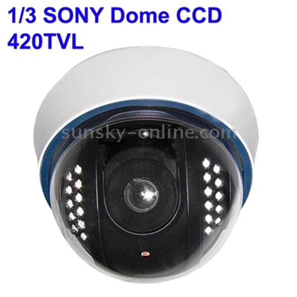 1/3 SONY Color 420TVL Dome CCD Camera, IR Distance: 15m