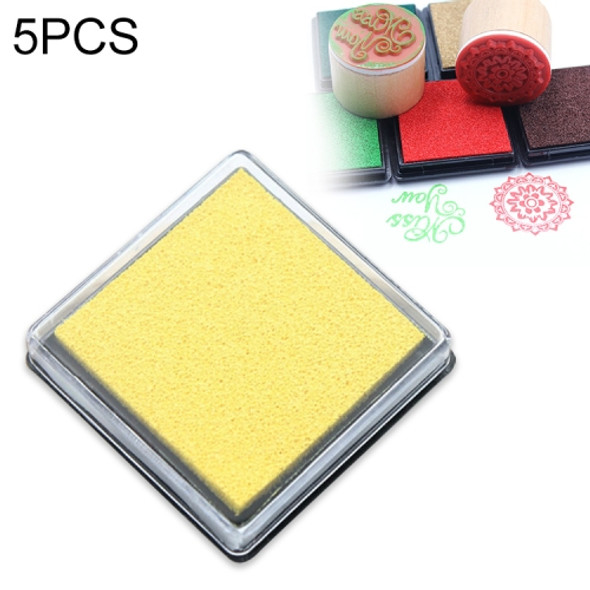 5 PCS Creative Color Ink Pad Small Ink Pad, Size:4x4cm(Yellow)