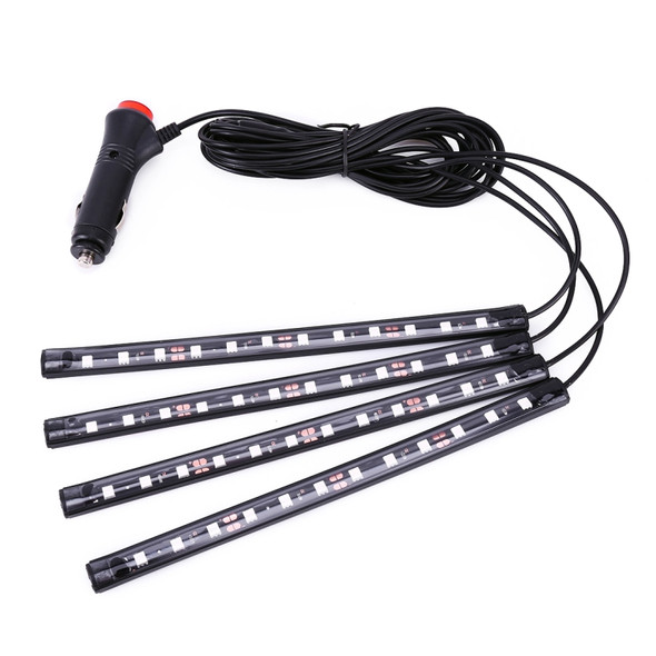 4 in 1 Universal Car LED Atmosphere Lights Colorful Lighting Decorative Lamp, with 48LEDs SMD-5050 Lamps, DC 12V 3.7W(Red Light)