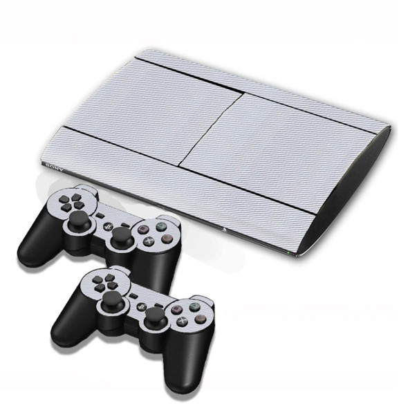 Carbon Fiber Texture Decal Stickers for PS3 Game Console(Grey)