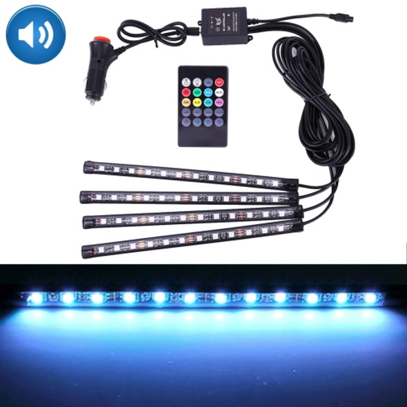 4 in 1 Universal Car Colorful Acoustic LED Atmosphere Lights Colorful Lighting Decorative Lamp, with 48LEDs SMD-5050 Lamps and Remote Control, DC 12V 7W