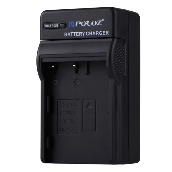 PULUZ EU Plug Battery Charger with Cable for Nikon EN-EL3 / EN-EL3e, FUJI FNP150 Battery