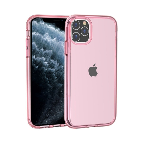 For iPhone 11 Pro Shockproof Terminator Style Transparent Protective Case(Pink)