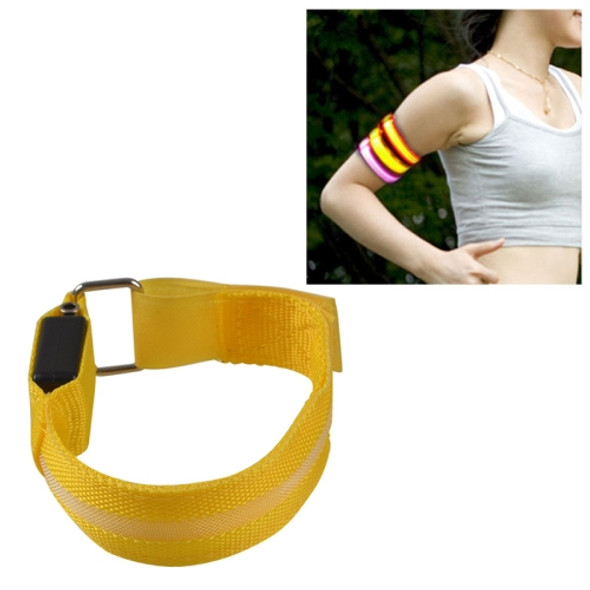 Yellow Nylon Night Sports LED Light Armband Light Bracelet, Specification:USB Charging Version