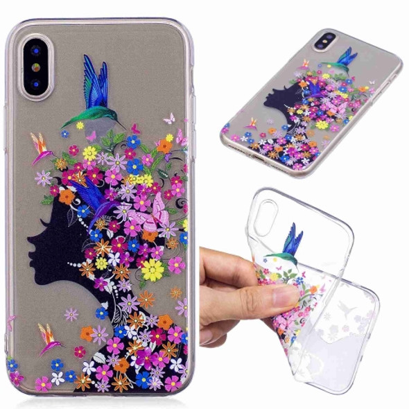 Painted TPU Protective Case For Huawei P30(Floral Girl Pattern)