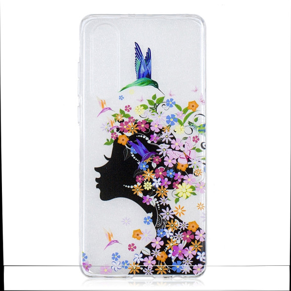 Painted TPU Protective Case For Huawei P30(Floral Girl Pattern)