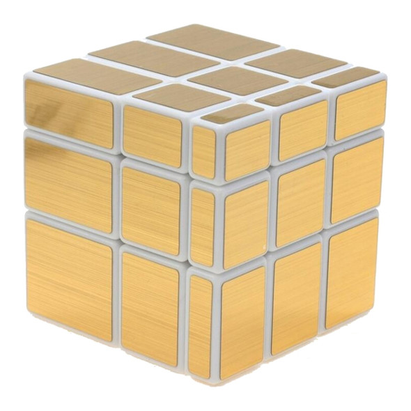 Mirror Bright and Smooth Rubik Cube Children Educational Toys(Brushed Gold on White)