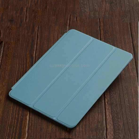 Three-folding Horizontal Flip Leather Case for iPad Air (2019), with Holder (Blue)