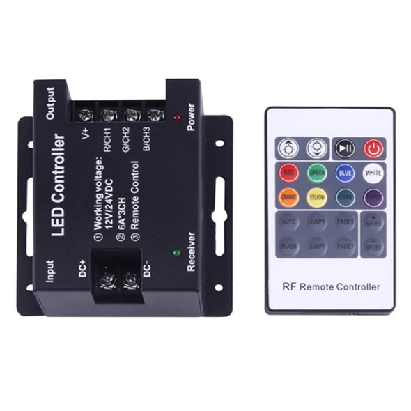 SX-035RF Three Channels LED Iron Casing Remote Controller with RF Remote Control, DC 12-24V