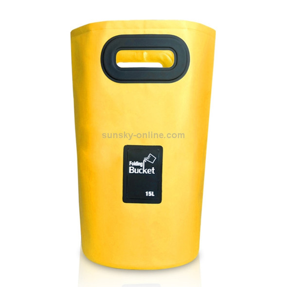 Outdoor Portable Folding Sink PVC Collapsible Bucket, Capacity: 15L (Yellow)