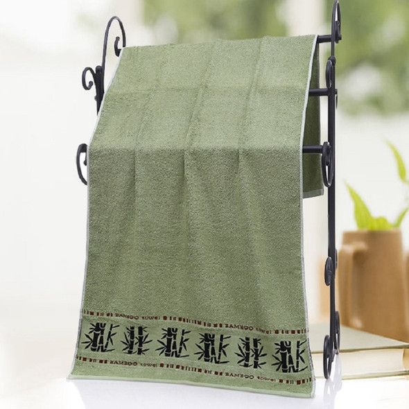 Bamboo Fiber Ink Bamboo Plain Thick Absorbent Soft Adult Bath Towel(Army Green)