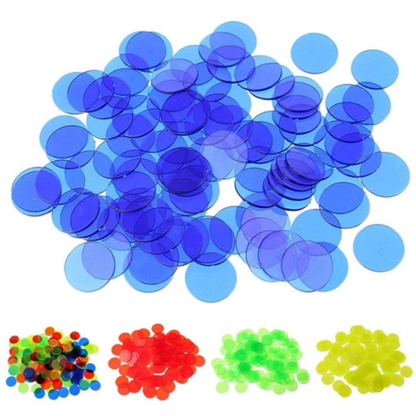 100 PCS Transparent Plastic Casino Poker Chips Bingo Tag Token Children Toys Gifts(Random Color Dlivery)