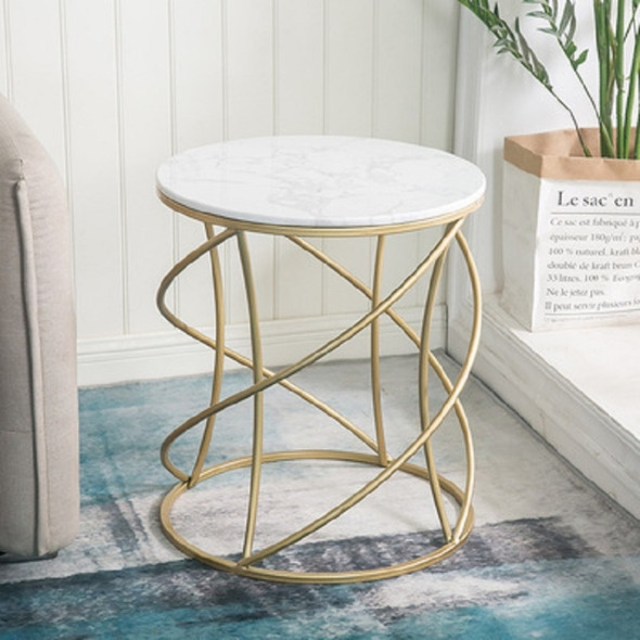 SY0588 Round Coffee Table Modern Minimalist Creative Personality Bedroom Bedside Table, Color:White Half Helix, Size:50x50x57cm