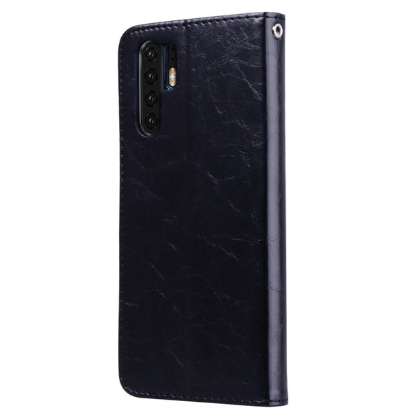 Business Style Oil Wax Texture Horizontal Flip Leather Case for Huawei P30 Pro, with Holder & Card Slots & Wallet (Black)