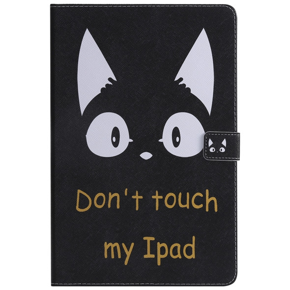 For Galaxy Tab S4 10.5 T830 / T835 Colored Drawing Pattern Horizontal Flip PU Leather Case with Holder & Card Slots & Wallet (Cat Ears)