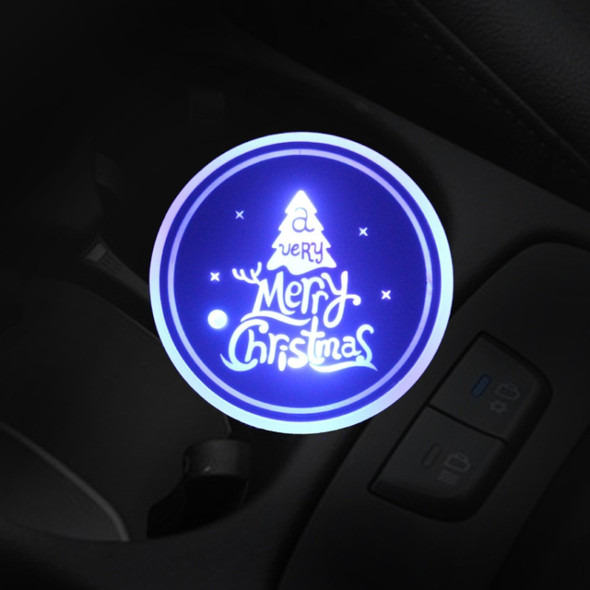 Car AcrylicColorful USB Charger Water Cup Groove LED Atmosphere Light(English Tree)