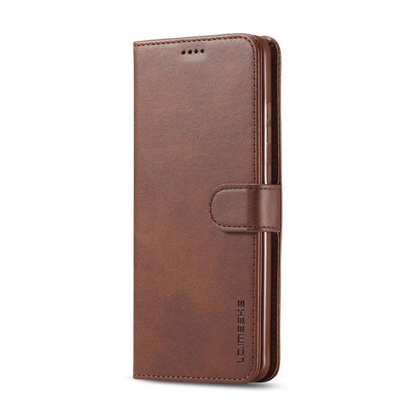 For Galaxy S20 Ultra LC.IMEEKE Calf Texture Horizontal Flip Leather Case, with Holder & Card Slots & Wallet & Photo Frame(Coffee)