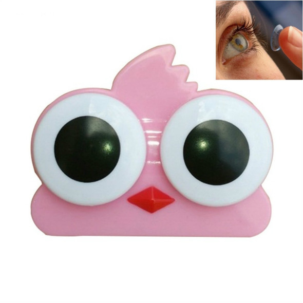 2 PCS Creative Environmental Protection Cartoon Animal Big Eye Contact Lens Box(Pink Chick)