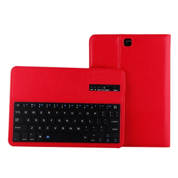 For Galaxy Tab A 9.7 / T550 & S2 9.7 / T810 2 in 1 Detachable Bluetooth Keyboard Litchi Texture Leather Case with Holder(Red)
