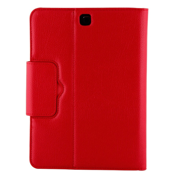 For Galaxy Tab A 9.7 / T550 & S2 9.7 / T810 2 in 1 Detachable Bluetooth Keyboard Litchi Texture Leather Case with Holder(Red)