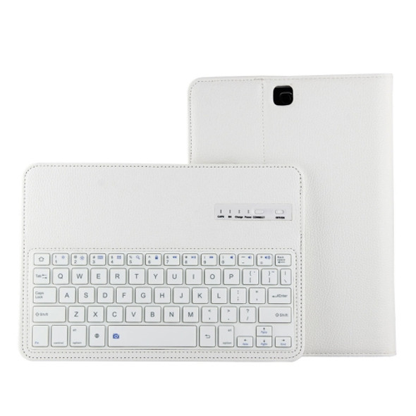 For Galaxy Tab A 9.7 / T550 & S2 9.7 / T810 2 in 1 Detachable Bluetooth Keyboard Litchi Texture Leather Case with Holder(White)